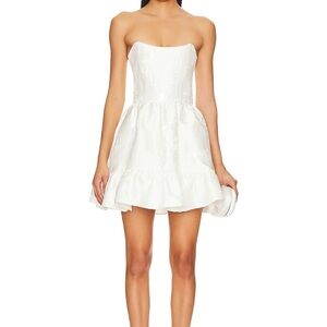 V. Chapman Ginny Corset Mini Dress in White Baroque Floral